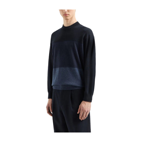 EMPORIO ARMANI Pullover Maglia Uomo fantasia Color Block Blu A24 - EMPORIO ARMANI6D1MXM1MKBZ - F915 - S - Francavilla Moda
